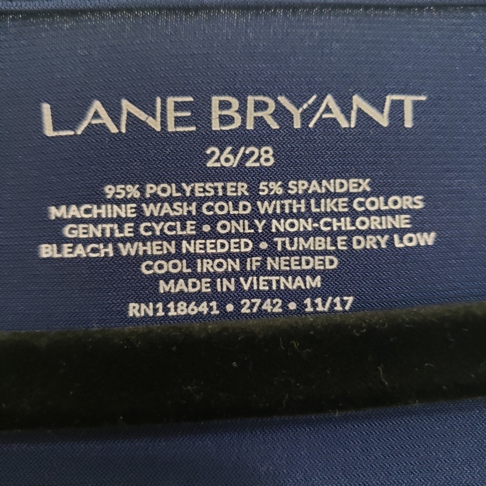 Lane Bryant: Navy Blue Formal Flowy Shirt 26/28 - Picture 4 of 6